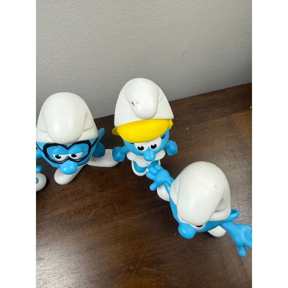 Smurfs Figure Lot of 5 Smurfette Brainy Smurf Blue Burger King Collectibles